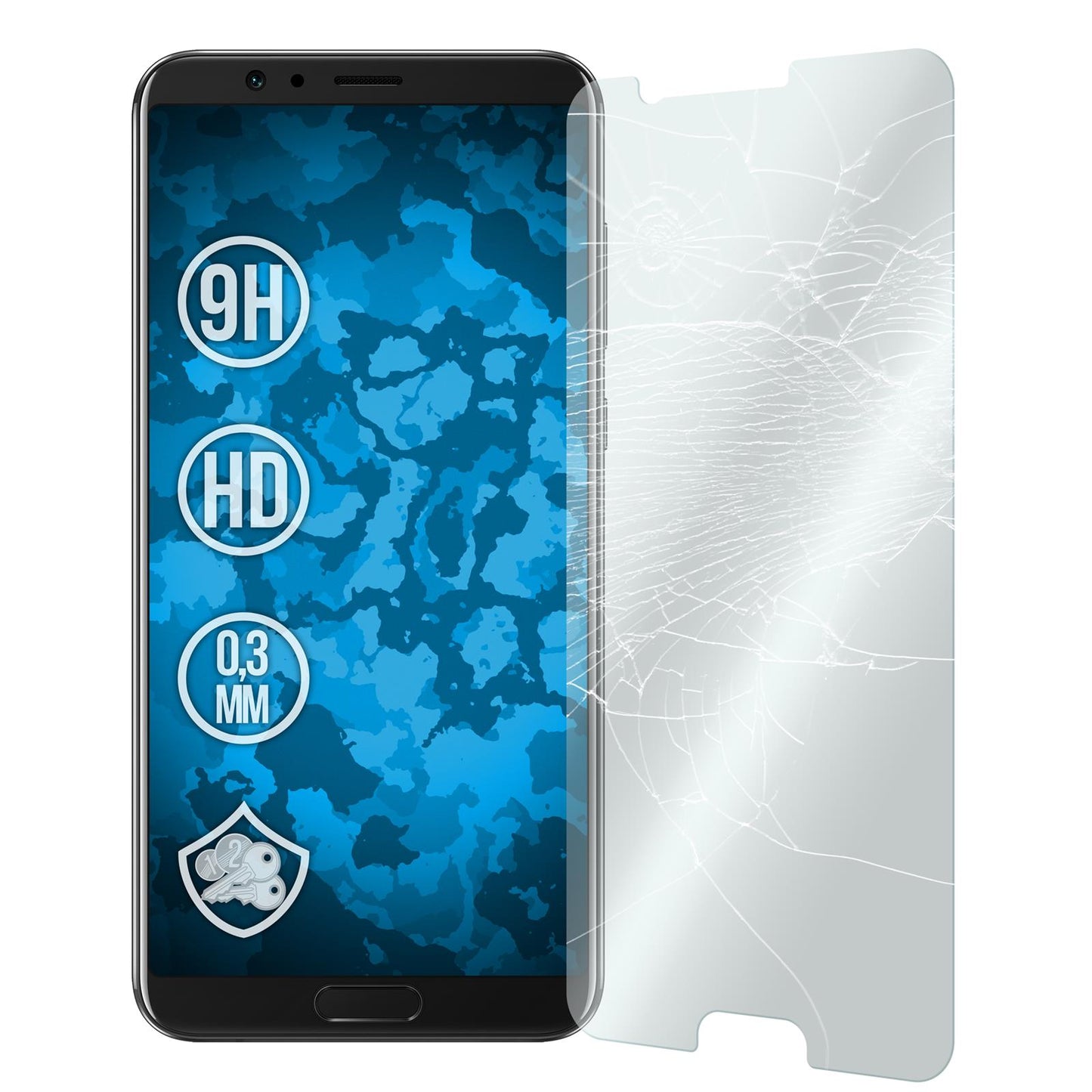 2 x Huawei Honor View 10 Glas-Displayschutzfolie klar