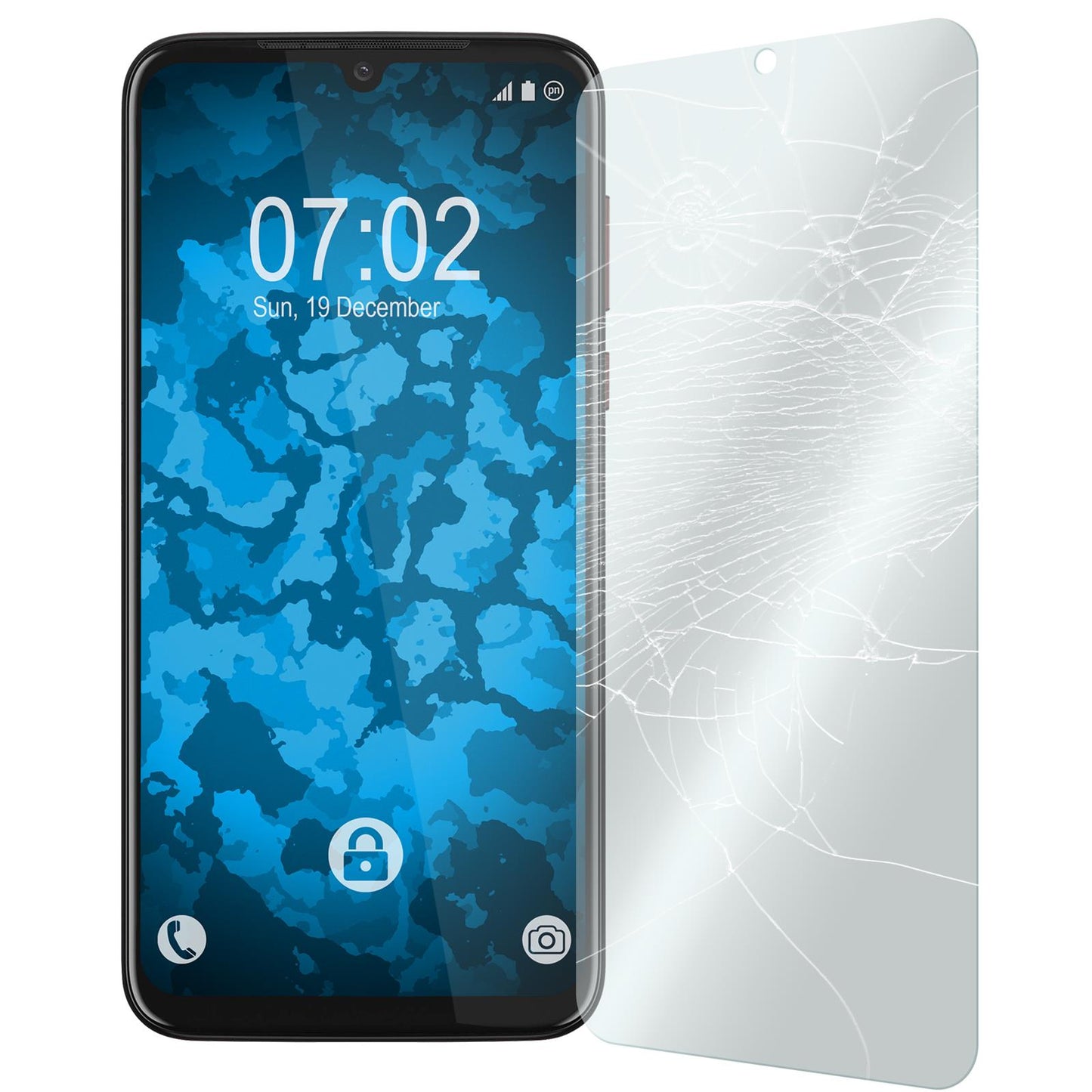 3 x Motorola Moto G8 Plus Glas-Displayschutzfolie klar