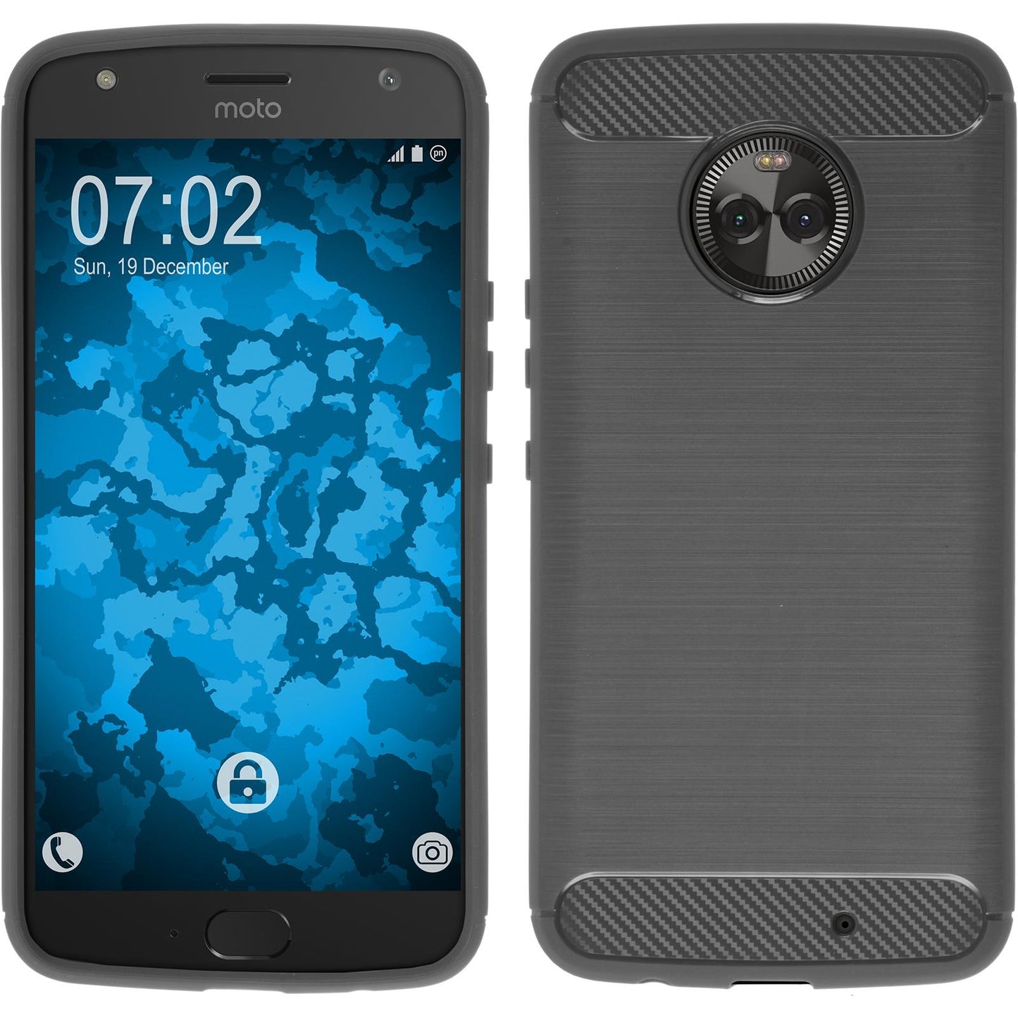 PhoneNatic Case kompatibel mit Lenovo Moto X4 - grau Silikon Hülle Ultimate Cover