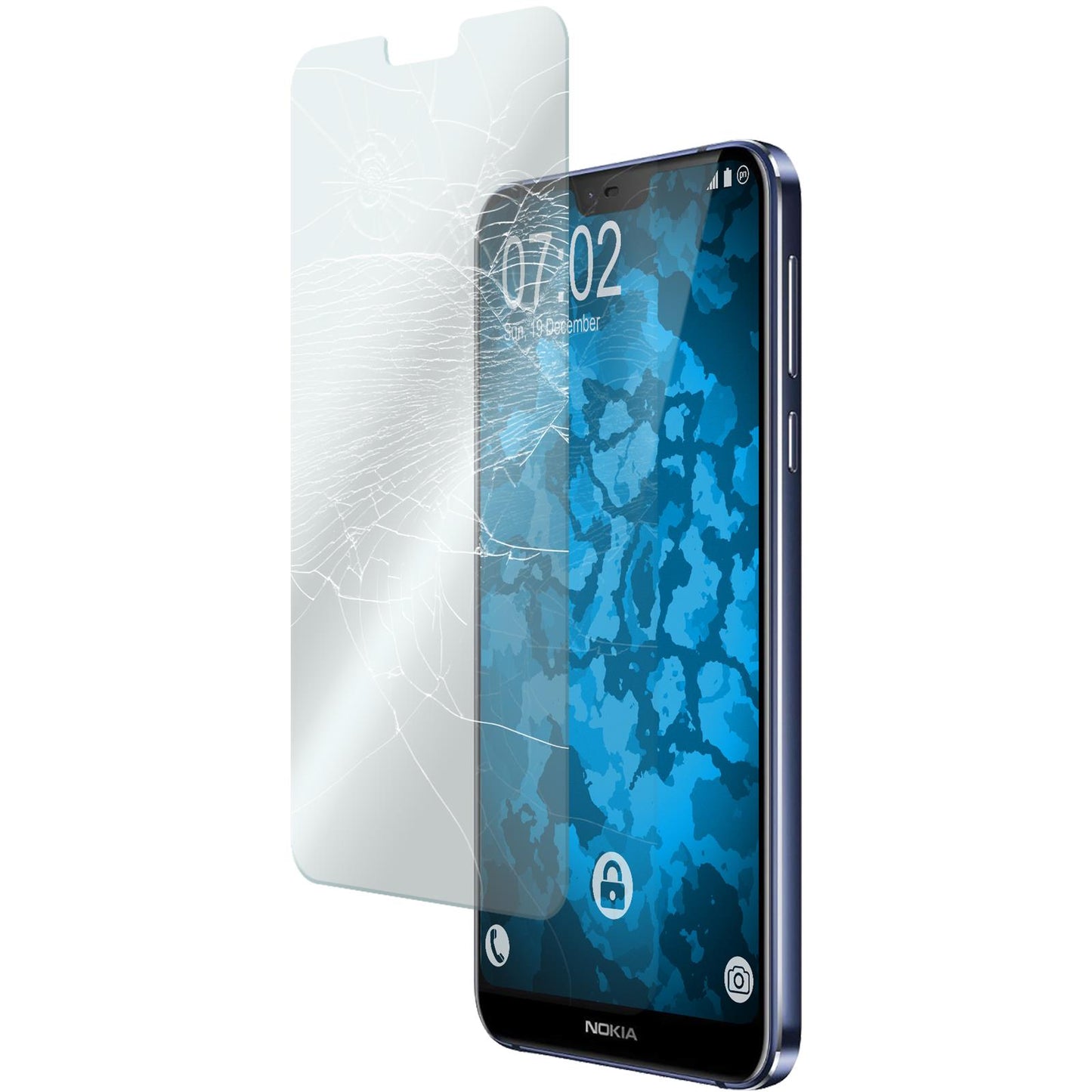 1 x Nokia 7.1 Glas-Displayschutzfolie klar