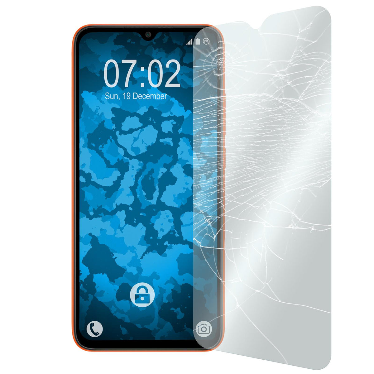 2 x Xiaomi Redmi 9C Glas-Displayschutzfolie klar