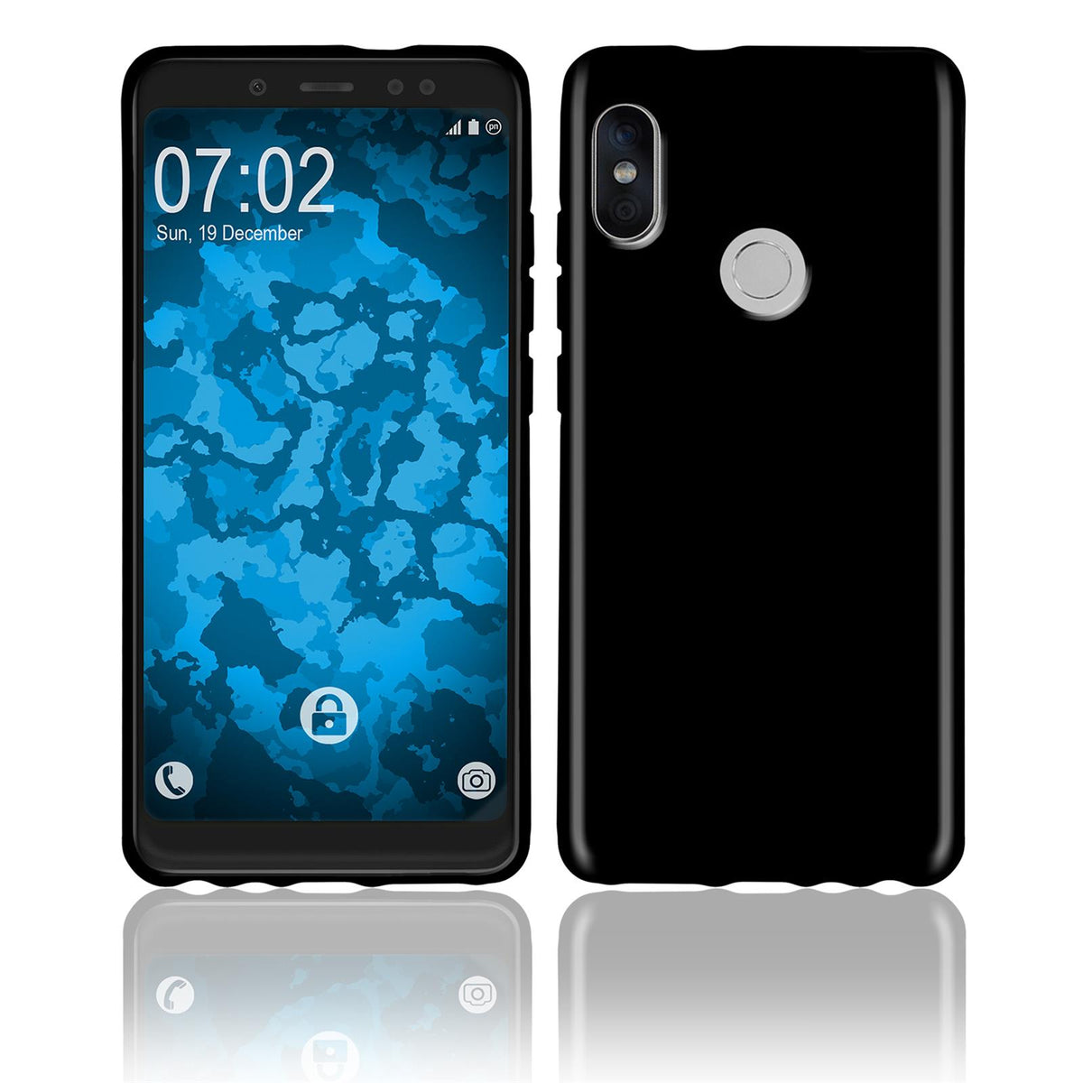 PhoneNatic Case kompatibel mit Xiaomi Redmi Note 5 Pro - schwarz Silikon Hülle Cover