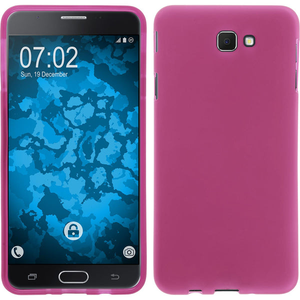 PhoneNatic Case kompatibel mit Samsung Galaxy J7 Prime - pink Silikon Hülle matt + 2 Schutzfolien
