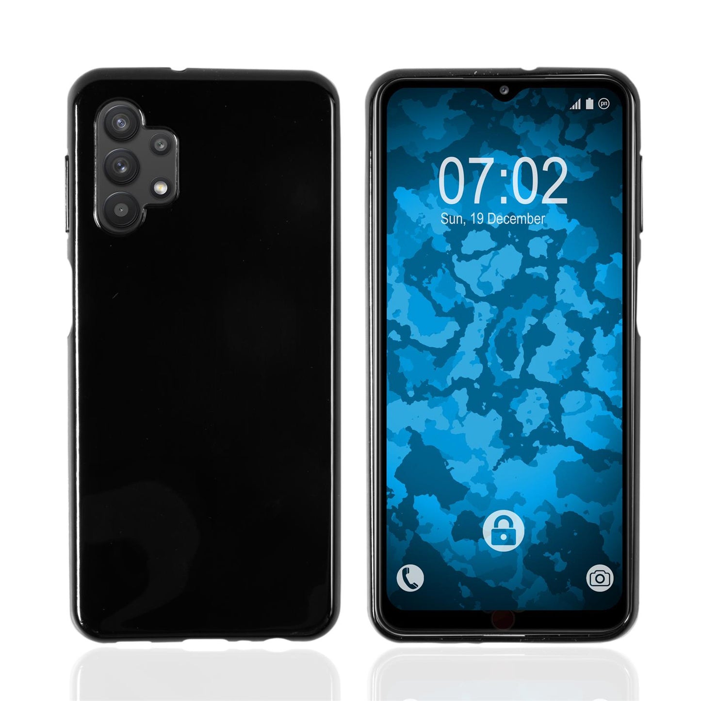 PhoneNatic Case kompatibel mit Samsung Galaxy A32 5G - schwarz Silikon Hülle crystal-case Cover