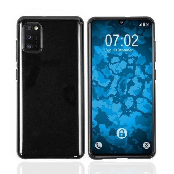 PhoneNatic Case kompatibel mit Samsung Galaxy A41 - schwarz Silikon Hülle crystal-case Cover