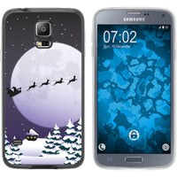 Galaxy S5 Neo Silikon-Hülle X Mas Weihnachten Santa - Night