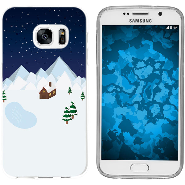 Galaxy S7 Silikon-Hülle X Mas Weihnachten Winterwonderland M