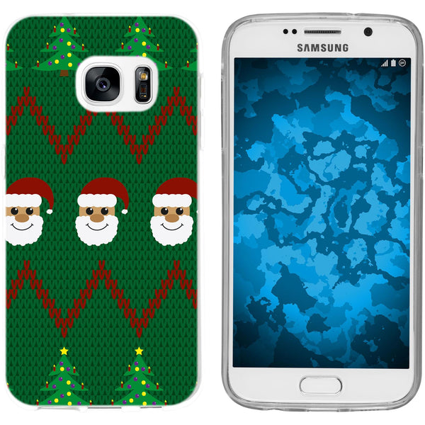 Galaxy S7 Silikon-Hülle X Mas Weihnachten X-Mas Sweater M7 C