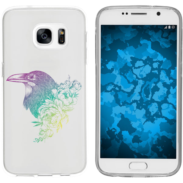 Galaxy S7 Silikon-Hülle Floral Rabe M4-4 Case