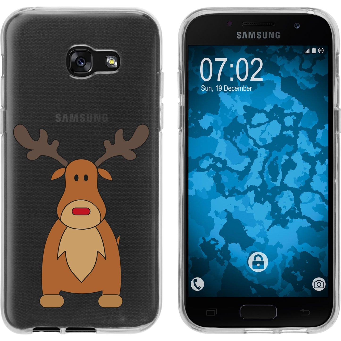 Galaxy A3 2017 Silikon-Hülle X Mas Weihnachten Rentier M3 Ca