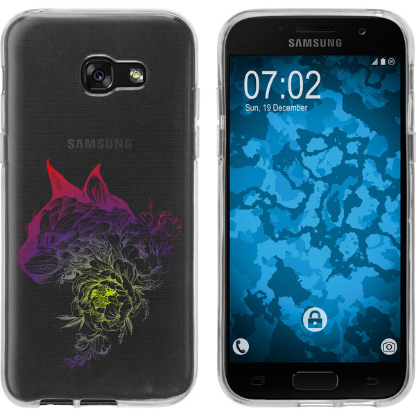 Galaxy A5 2017 Silikon-Hülle Floral Katze M2-5 Case