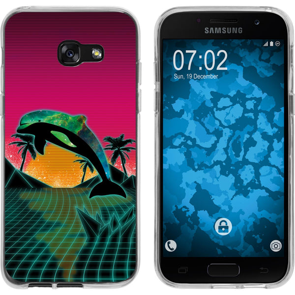 Galaxy A5 2017 Silikon-Hülle Retro Wave Delphin M1 Case