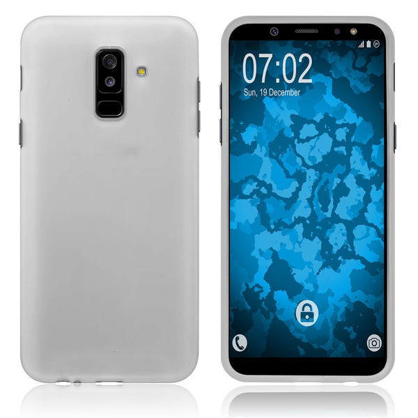 PhoneNatic Case kompatibel mit Samsung Galaxy A6 Plus (2018) - clear Silikon Hülle matt Cover
