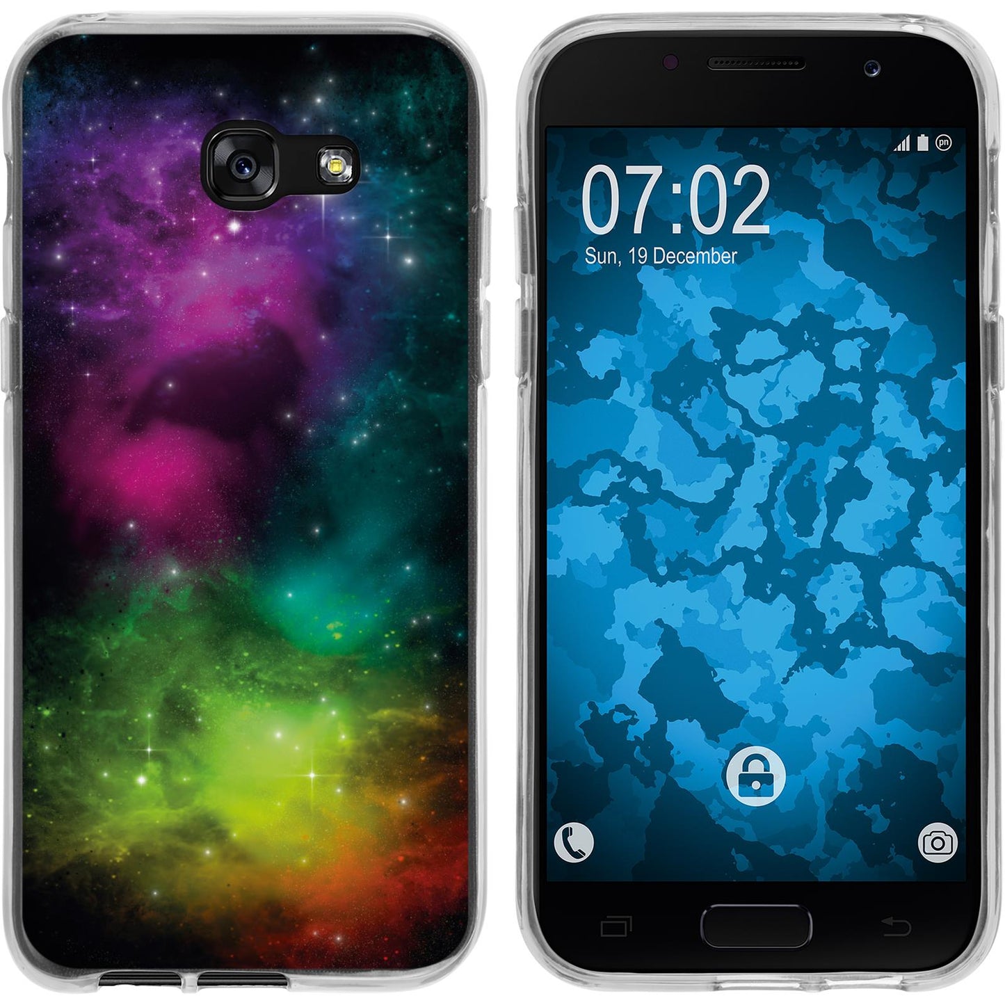 Galaxy A7 (2017) Silikon-Hülle Space Starfield M7 Case