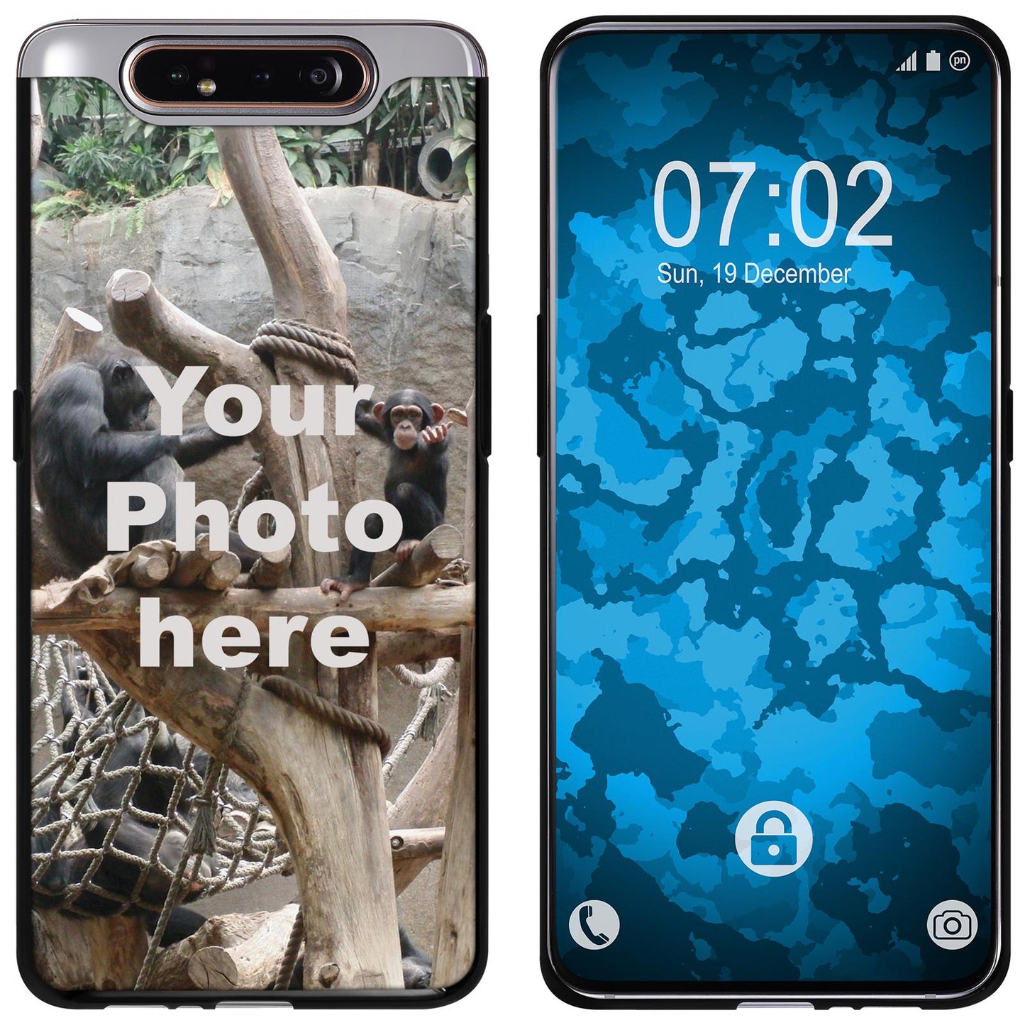 Galaxy A80 Personalisierte Handyhülle schwarz zum selbst g