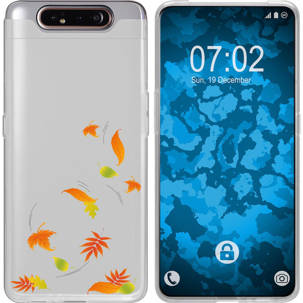Galaxy A80 Silikon-Hülle Herbst Blätter/Leaves M1 Case