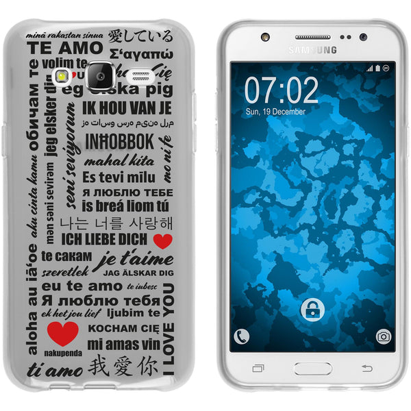 Galaxy J5 (2015 - J500) Silikon-Hülle in Love Wörter M4 Case