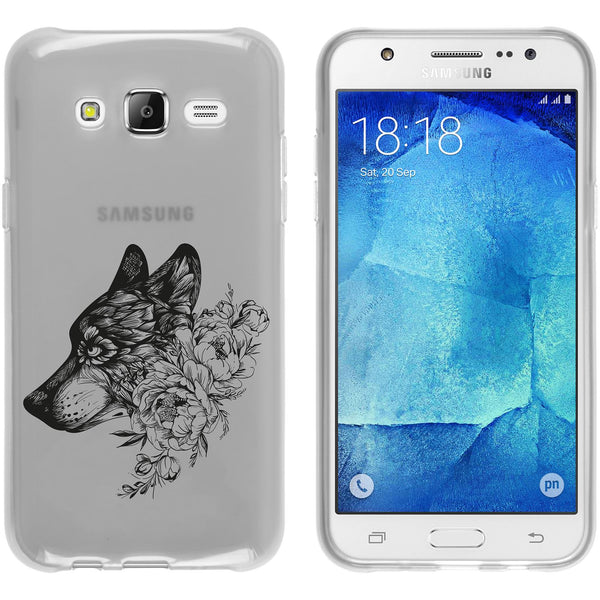 Galaxy J5 (2015 - J500) Silikon-Hülle Floral Wolf M3-1 Case