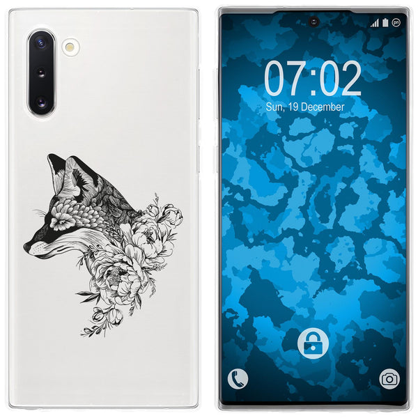 Galaxy Note 10 Silikon-Hülle Floral Fuchs M1-1 Case