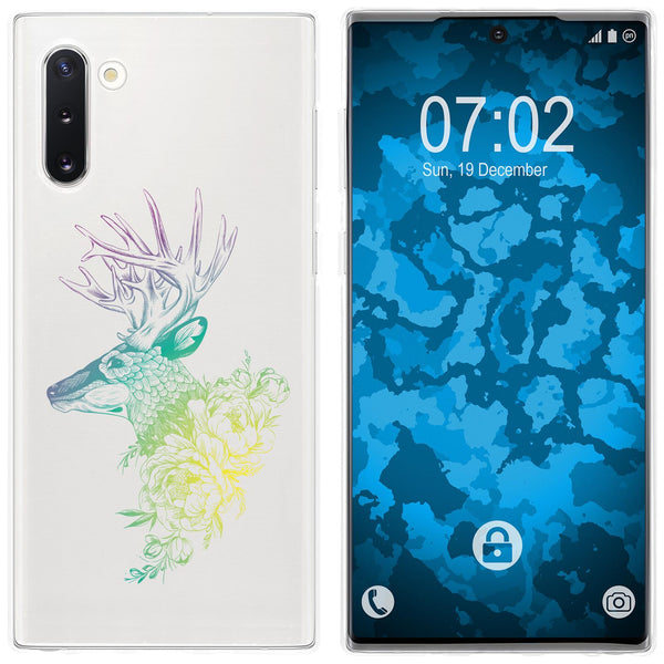 Galaxy Note 10 Silikon-Hülle Floral Hirsch M7-4 Case