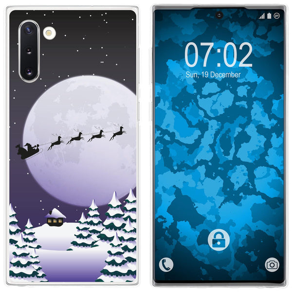 Galaxy Note 10 Silikon-Hülle X Mas Weihnachten Santa - Night