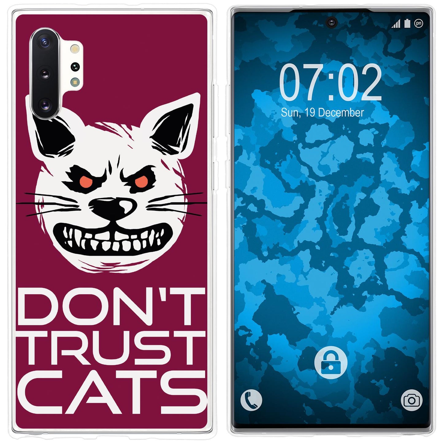 Galaxy Note 10+ Silikon-Hülle Crazy Animals Katze M1 Case