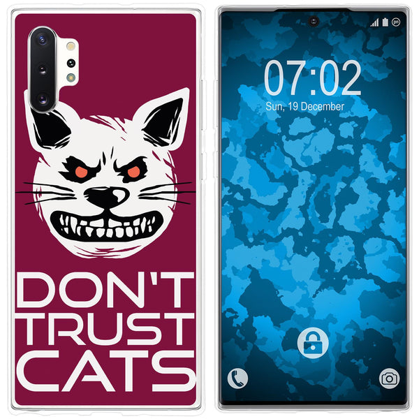 Galaxy Note 10+ Silikon-Hülle Crazy Animals Katze M1 Case