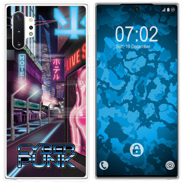 Galaxy Note 10+ Silikon-Hülle Retro Wave Cyberpunk.01 M4 Cas