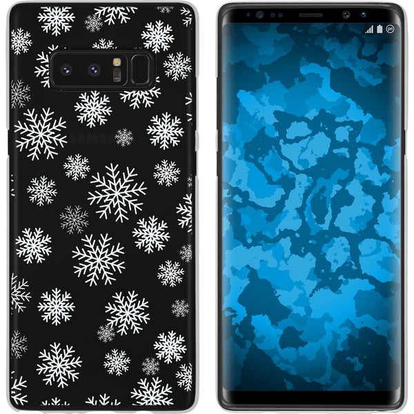 Galaxy Note 8 Silikon-Hülle X Mas Weihnachten Schneeflocken