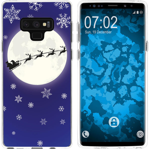 Galaxy Note 9 Silikon-Hülle X Mas Weihnachten Santa - Snowfl