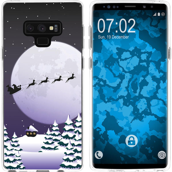Galaxy Note 9 Silikon-Hülle X Mas Weihnachten Santa - Night