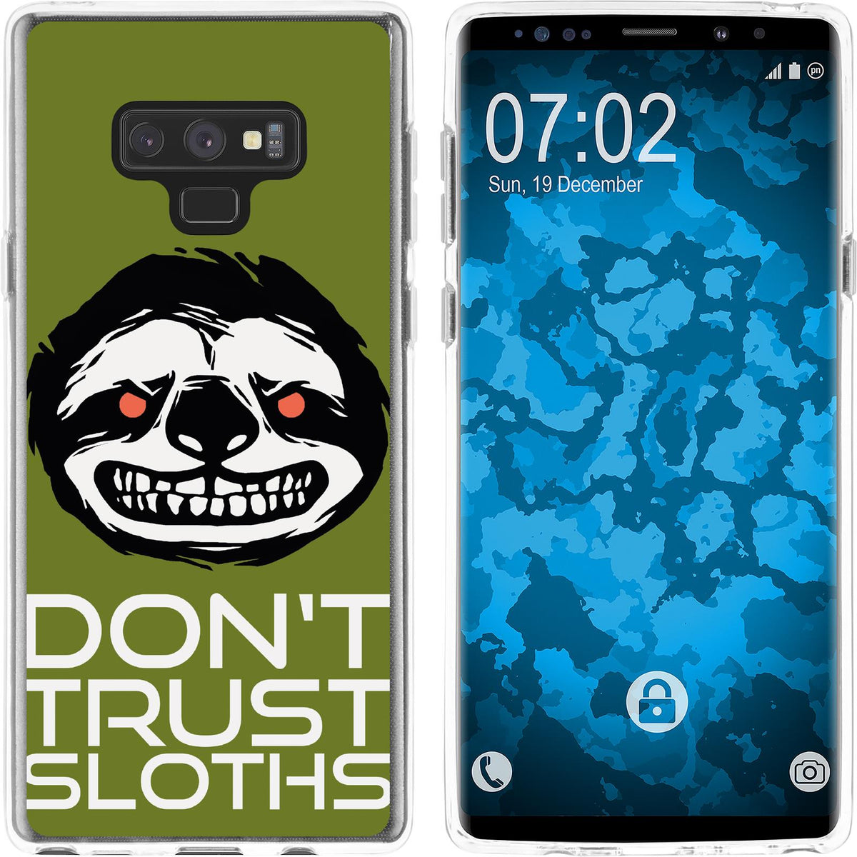Galaxy Note 9 Silikon-Hülle Crazy Animals Faultier M3 Case