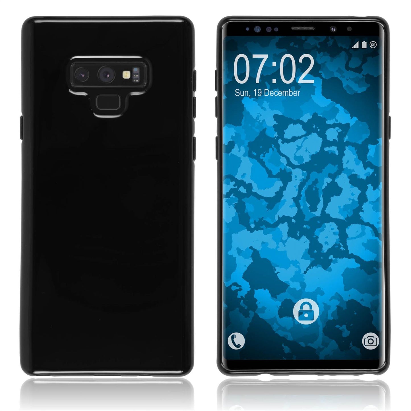 PhoneNatic Case kompatibel mit Samsung Galaxy Note 9 - schwarz Silikon Hülle Cover