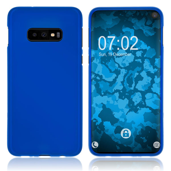 PhoneNatic Case kompatibel mit Samsung Galaxy S10e - blau Silikon Hülle matt Cover