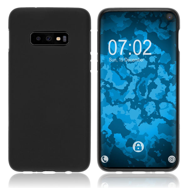 PhoneNatic Case kompatibel mit Samsung Galaxy S10e - schwarz Silikon Hülle matt Cover