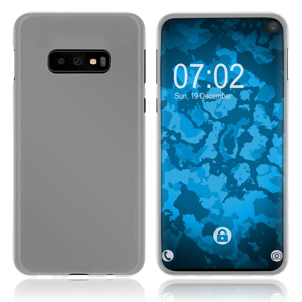 PhoneNatic Case kompatibel mit Samsung Galaxy S10e - transparent-weiß Silikon Hülle matt Cover