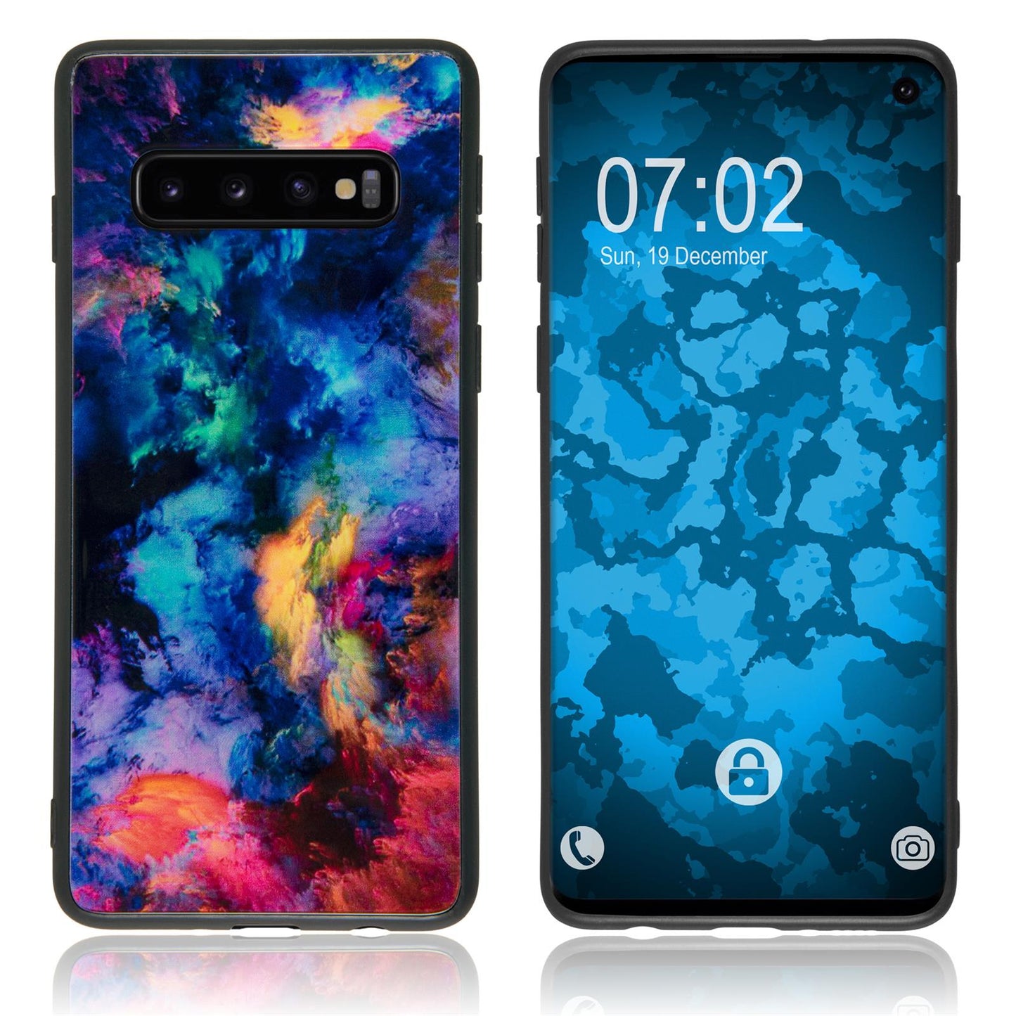 Hybridhülle für Samsung Galaxy S10 mit Glasrücken Design:06