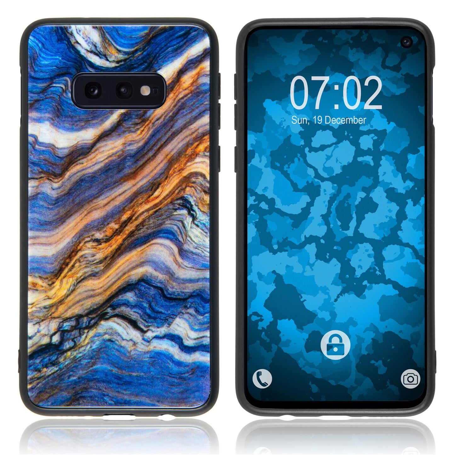 Hybridhülle für Samsung Galaxy S10e mit Glasrücken Design:02