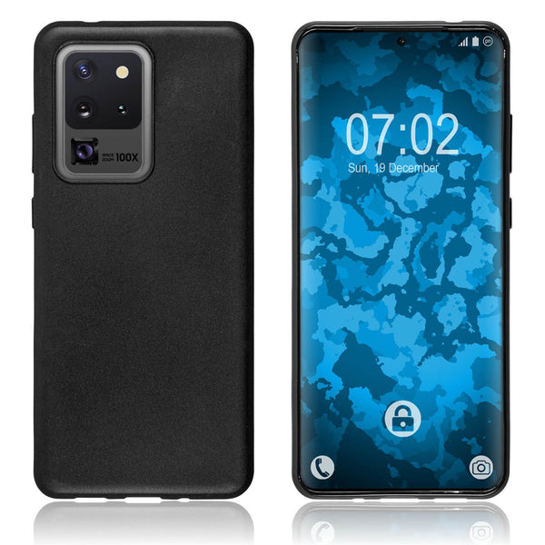 PhoneNatic Case kompatibel mit Samsung Galaxy S20 Ultra - schwarz Silikon Hülle matt Cover
