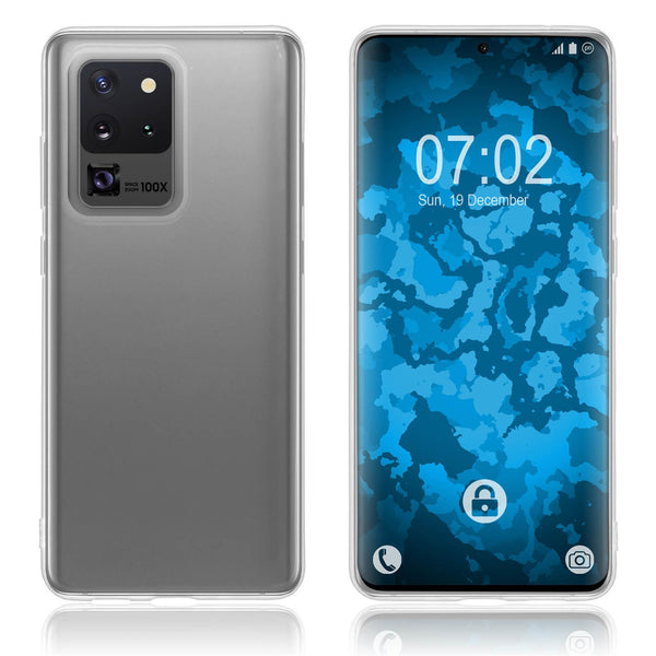 PhoneNatic Case kompatibel mit Samsung Galaxy S20 Ultra - Crystal Clear Silikon Hülle crystal-case Cover