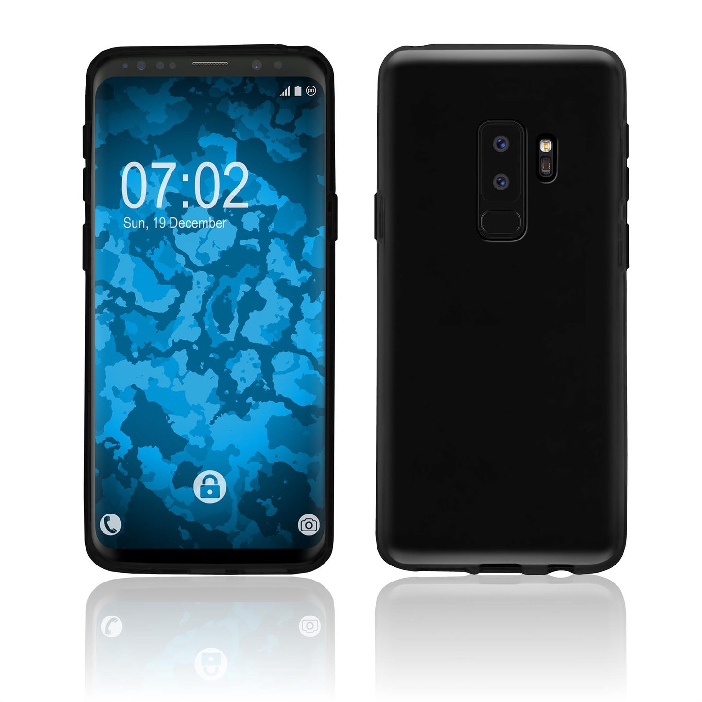 PhoneNatic Case kompatibel mit Samsung Galaxy S9 Plus - schwarz Silikon Hülle Cover