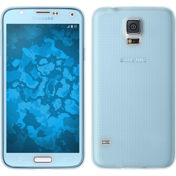 PhoneNatic Case kompatibel mit Samsung Galaxy S5 - hellblau Silikon Hülle 360∞ Fullbody Cover