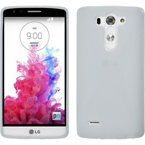 PhoneNatic Case kompatibel mit LG G3 S - weiß Silikon Hülle X-Style + 2 Schutzfolien