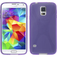 PhoneNatic Case kompatibel mit Samsung Galaxy S5 mini - lila Silikon Hülle X-Style + 2 Schutzfolien