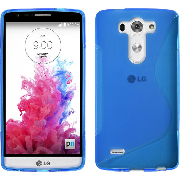 PhoneNatic Case kompatibel mit LG G3 S - blau Silikon Hülle S-Style + 2 Schutzfolien