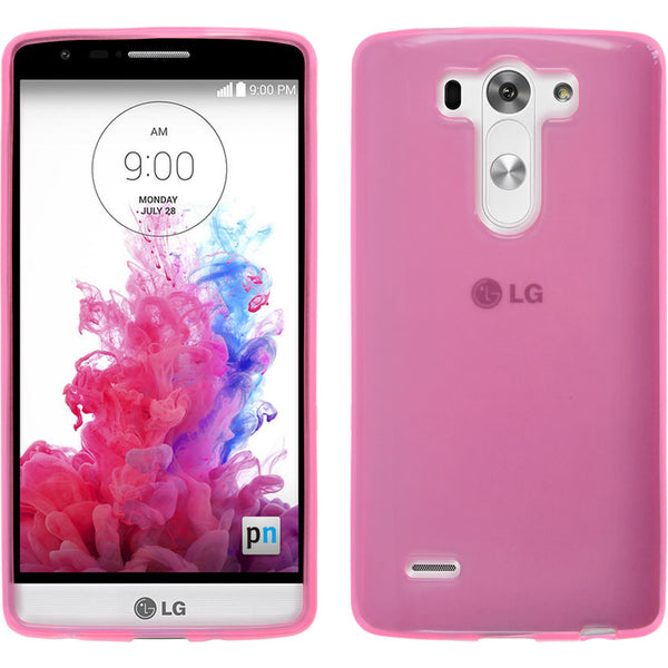 PhoneNatic Case kompatibel mit LG G3 S - rosa Silikon Hülle transparent + 2 Schutzfolien