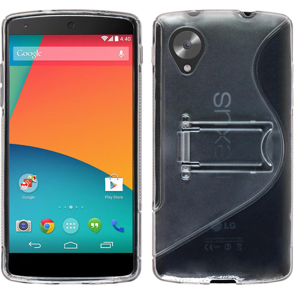 PhoneNatic Case kompatibel mit Google Nexus 5 - grau Silikon Hülle  + 2 Schutzfolien