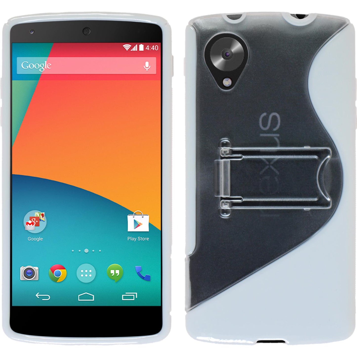 PhoneNatic Case kompatibel mit Google Nexus 5 - weiß Silikon Hülle + 2 Schutzfolien