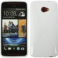 PhoneNatic Case kompatibel mit HTC Butterfly S - weiß Silikon Hülle X-Style + 2 Schutzfolien