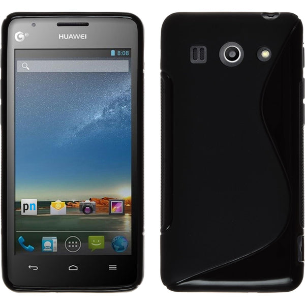 PhoneNatic Case kompatibel mit Huawei Ascend G520 - schwarz Silikon Hülle S-Style Cover